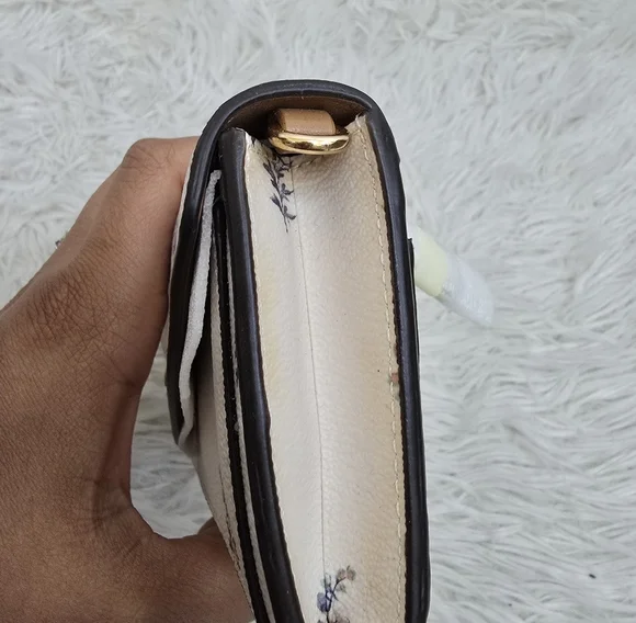 Coach Floral Pastel White And Gold Wallet - Picture 7 of 9